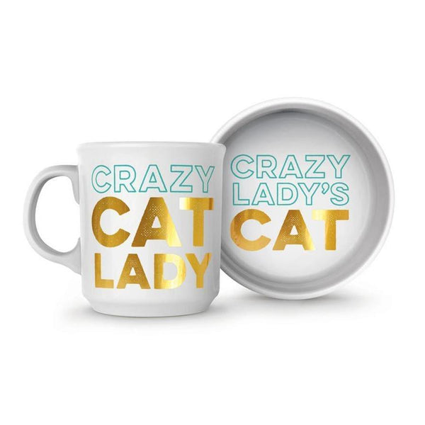 Fred Mug & Cat Bowl Set - Crazy Cat Lady (Ó)