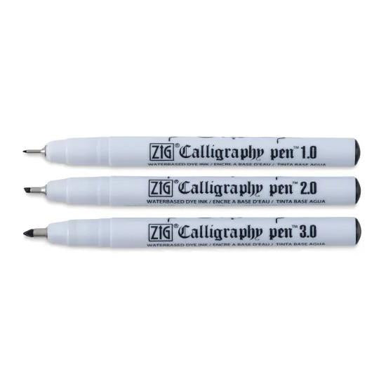 Kuretake Zig Calligraphy Pens 3pc Oblique Set - Black Ink