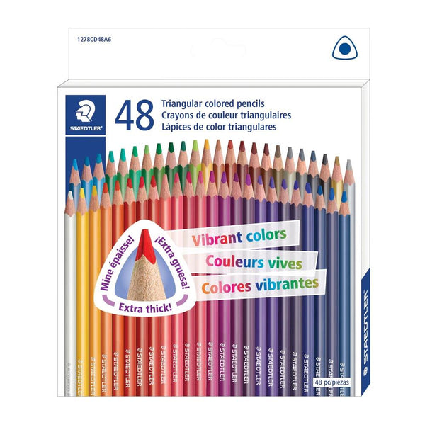 Staedtler Triangular Coloured Pencils 48pk