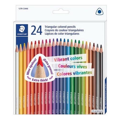 Staedtler Triangular Coloured Pencils 24pk