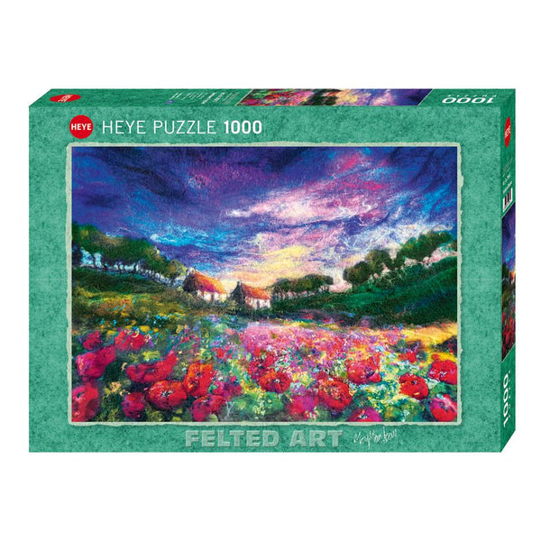 Heye Puzzle 1000pc Felted Art: Sundown Poppies - Moy Mackay