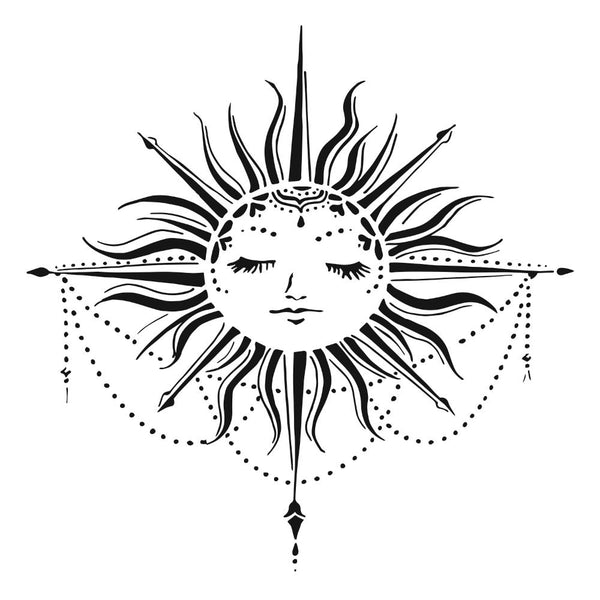The Crafters Workshop Stencil - 6"x6" Celestial Sun