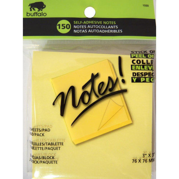 Sticky Notepad Self-Adhesive Notes 150sheets 3pk Yellow