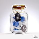 Rite Lite "Jar" of Dreidels, 25 Metallic Silver/Blue Dreidles