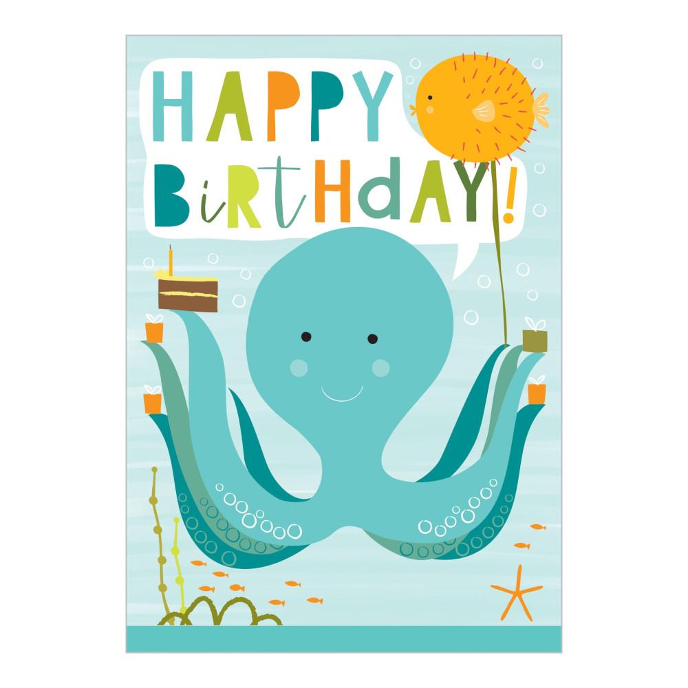 Greeting Card, Happy Birthday Octopus – Midoco Art & Office Supplies