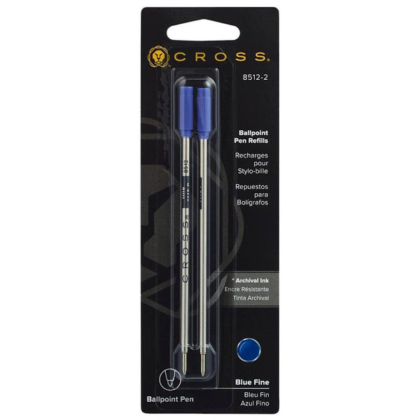 Cross Ballpoint Pen Refill, Fine Blue 2pk