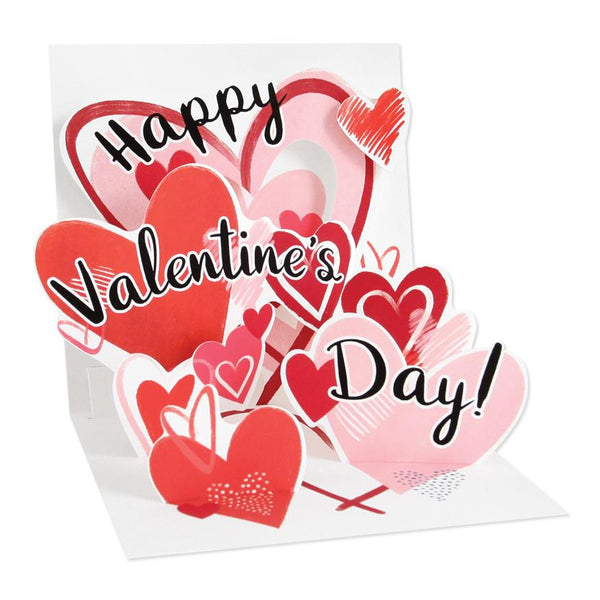 Up With Paper Pop-Up Valentines Greeting Card - Valentine Hearts