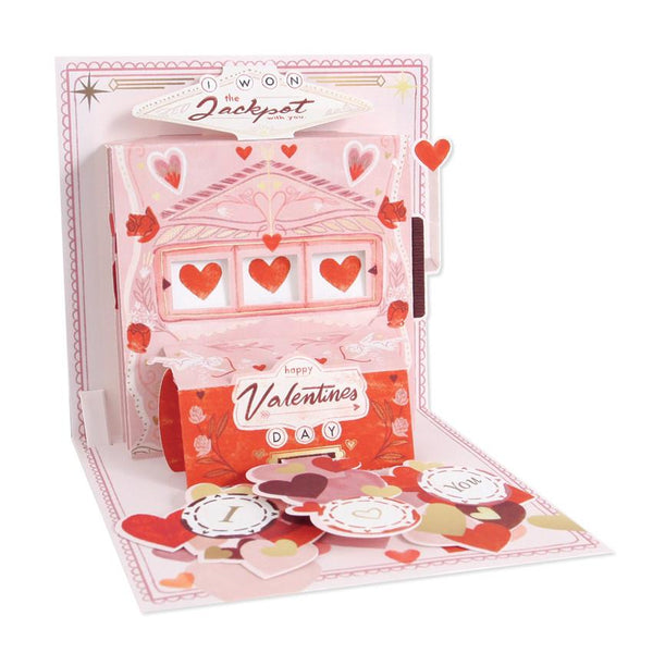 Up With Paper Pop-Up Valentines Greeting Card - Heart Jackpot
