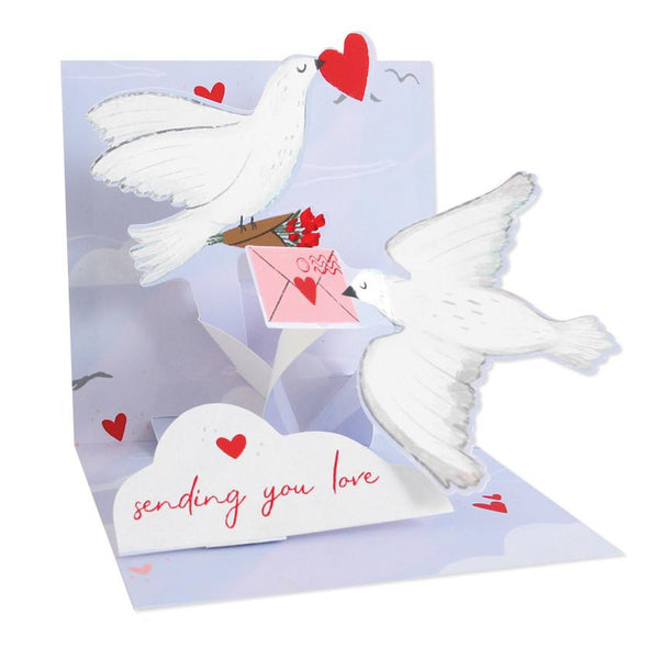 Up With Paper Pop-Up Valentines Greeting Card - Sending Love