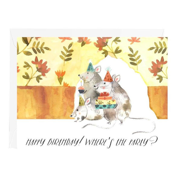 Halfpenny Postage Greeting Card, Birthday Mice