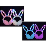 Easter Treasures Light-Up Bunny Ears Headband w/Ear Muffs - Assorted