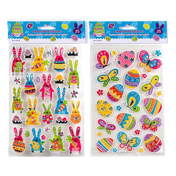 Easter Treasures Embossed Foil Stickers - Assorted Styles