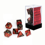 Chessex Gemini 7pc Polyhedral Dice Set - Black-Red & Gold