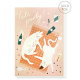 Stormy Knight Greeting Card - Party Cats