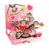Up With Paper Pop-Up Valentines Greeting Card - Monkey Love