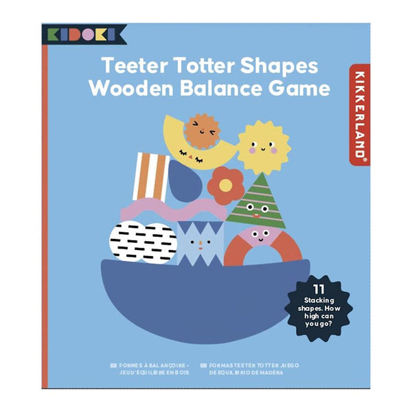 Kikkerland Teeter Totter Shapes Wooden Balance Game