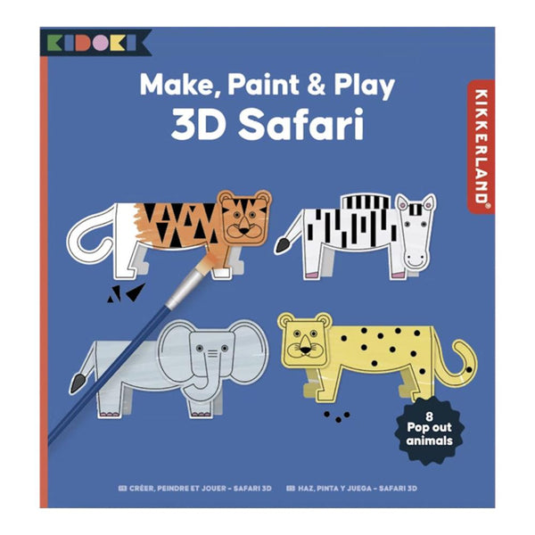 Kikkerland Kidoki Make, Paint & Play 3D Safari