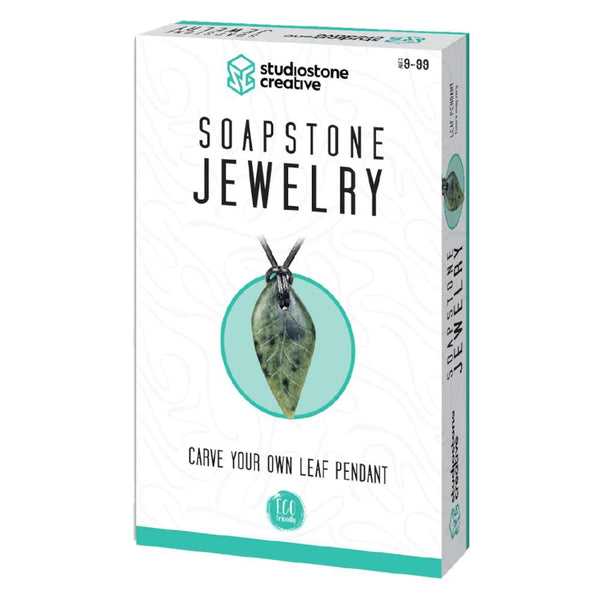 Studiostone Creative Soapstone Jewelry Carving Kit - Leaf Pendant