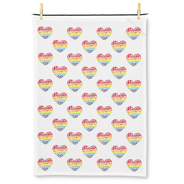 Abbott Tea Towel - Rainbow Hearts