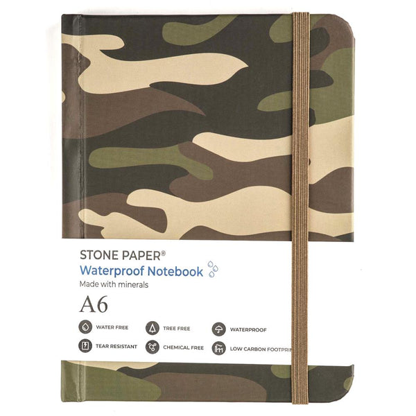 Stone Paper Notebook - A6 Camouflage with Elastic