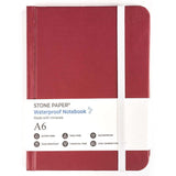 Stone Paper Notebook - A6 Ruby Red with Elastic