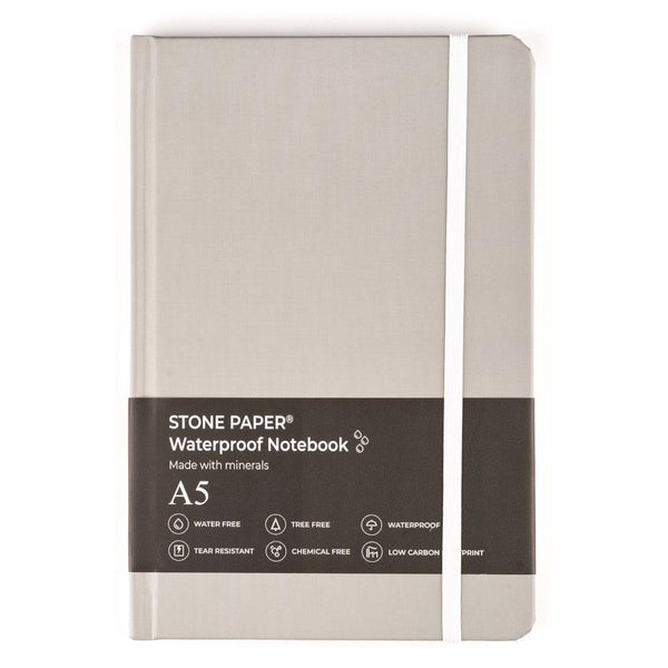 Stone Paper Notebook - A5 Vancouver Grey with Elastic