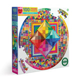 eeBoo 100pc Round Puzzle - Beauty Of Colour