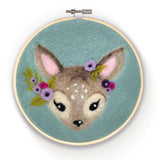 Crafty Kit Co. Needle Felting Kit - Floral Fawn in a Hoop
