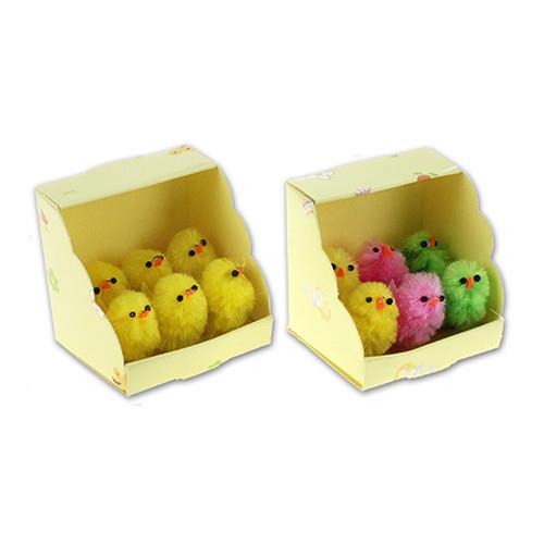 Mini Chenille Chicks 6pk Assorted Colours