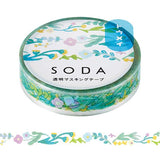 Hitotoki SODA Transparent Masking Tape - 10mm Garden