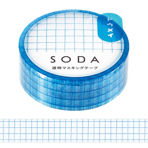 Hitotoki SODA Transparent Masking Tape - 15mm Grid