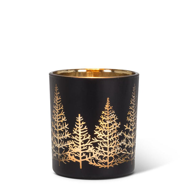 Abbott Small Gold & Black Candle Holder - Winter Trees