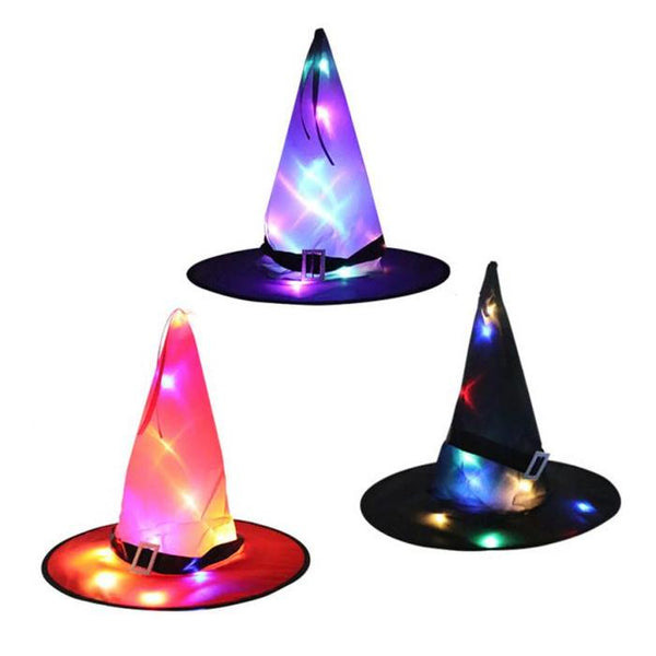 Ghostly Ghouls Halloween LED Light-Up Witch Hat - Assorted
