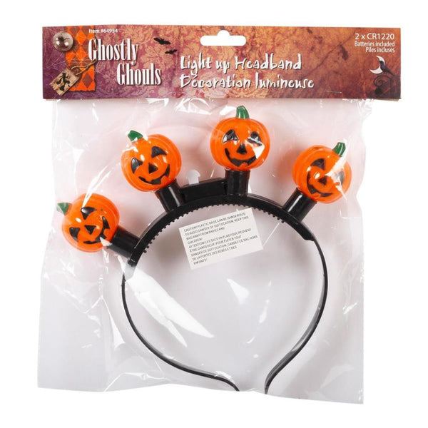 Ghostly Ghouls Flashing Light-Up Pumpkin Headband