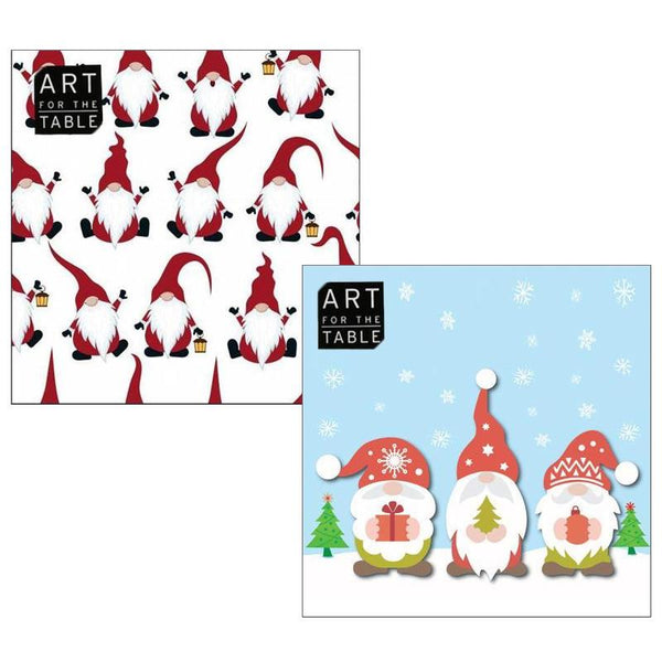 Art for the Table Christmas Lunch Napkins 16pk Gnomes Assorted