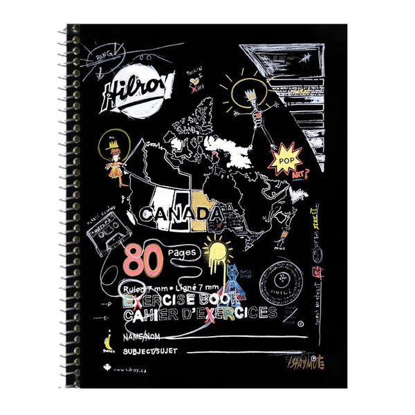 Hilroy Canada Doodles Coilbound Notebook, 180 page, Ruled