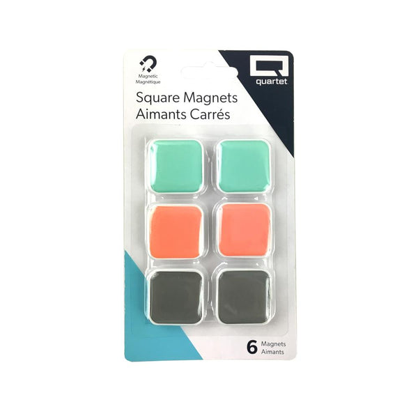 Quartet Magnets 6pk - Square Assorted Colours