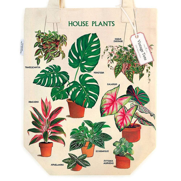 Cavallini Canvas Tote Bag - House Plants