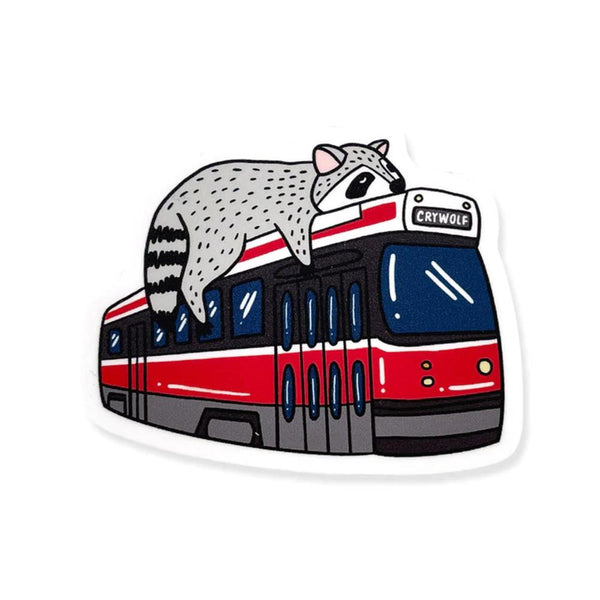 Crywolf Sticker - Raccoon Streetcar