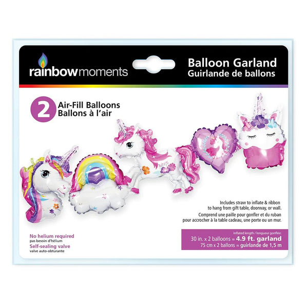 Rainbow Moments Balloon Garland 2pk - Unicorn