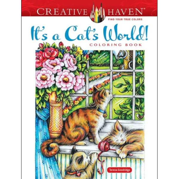 Creative Haven Colouring Book - It's A Cat's World!