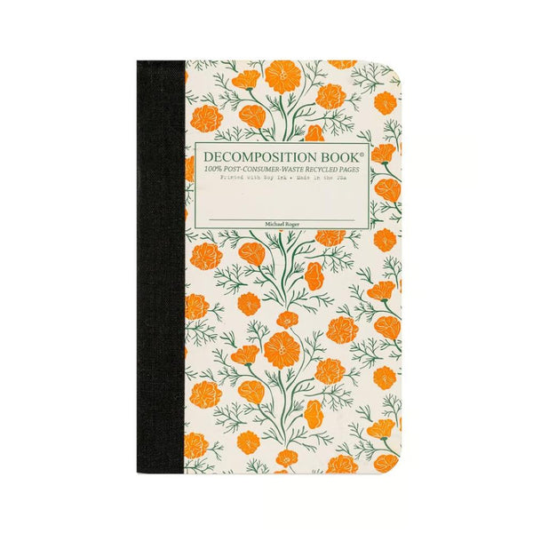 Decomposition Pocket Notebook - California Poppies