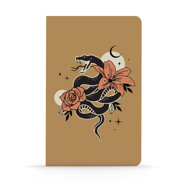 Denik Lined Layflat Notebook - Serpent In The Flowers