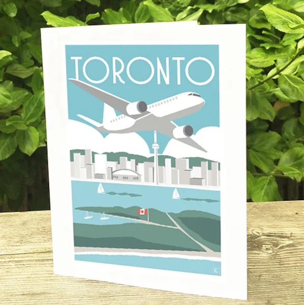 Toronto Greeting Card - Skyline w/ Airplane