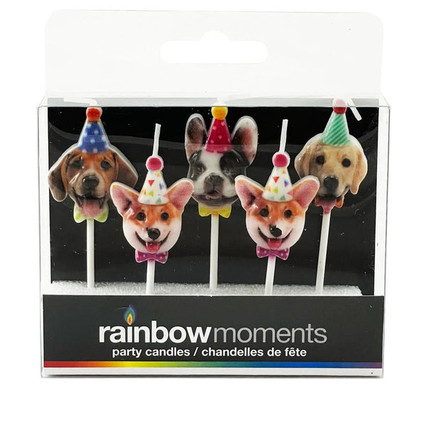 Rainbow Moments Paraffin Shape Candles - Party Dogs