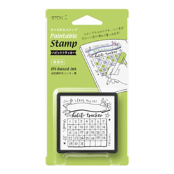 Midori Pre-Inked Paintable Stamp - Habit Tracker