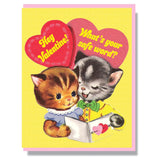 Smitten Kitten Valentine Greeting Card - What's Your Safe Word Card