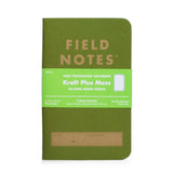 Field Notes Kraft Plus Memo Books 2pk Dotgrid, Moss
