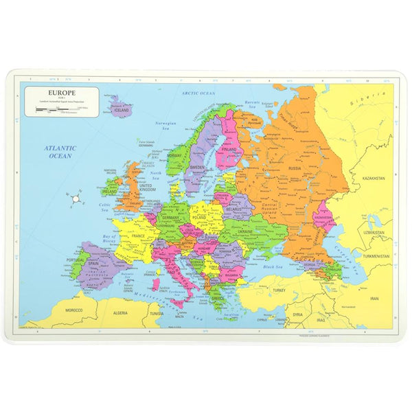 M. Ruskin Laminated Placemat Map of Europe – Midoco Art & Office Supplies