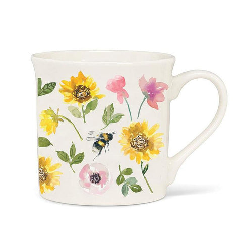 Abbott Bone China Mug 12oz Sunflowers & Bees